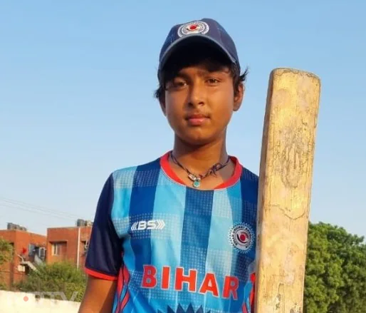 An Image of Vaibhav Suryavanshi in His Bihar Cricket Jersey